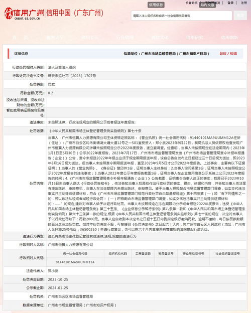 广州市恒翼人力资源因网络信息技术开发违规遭行政处罚